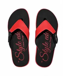 Mens Stylish Flip Flops-Lightweight Comfortable Slippers with AntiSlip Sole-Casual Beach(Red,6)