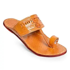 Kolhapuri Chappal for Men|Kolhapuri Slippers for Men|Kolhapuri Shoes for Men|Leather Slippers for Men|Wedding Slippers for men-C71 Yellow