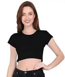 THE BLAZZE 1081 Women's Cotton Tank Crop Tops Bustier Bra Vest Crop Top Bralette Blouse Top for Women (M, Dark Grey)
