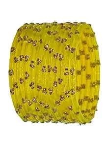 Ranika Traditional Glass Bangles Set for Women & Girls | Designer Stone Studded Bangles | Bangles for Daily & Festive Use