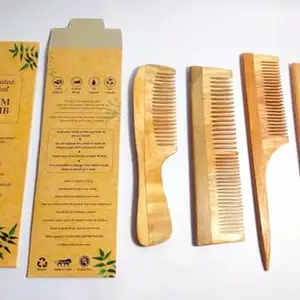 FAMILY PACK Neem Wooden Comb Set for Women & Men | Wooden combs combo Hair Comb Set | neem comb for Women for Hair Growth | Dandruff remover comb Neem Wood Kangi for Hair (Pack of 6)