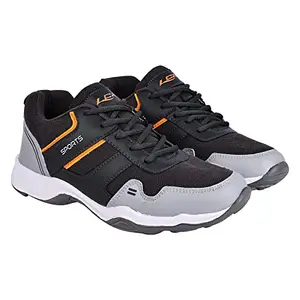 Lancer INDUS-269DGR-ORG Men's Grey/Orange Sports & Outdoor Running Shoes