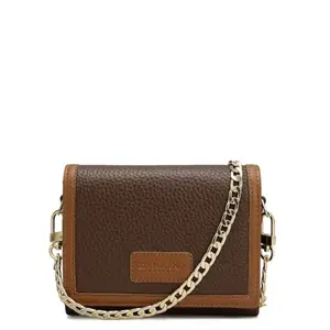 Da Milano Brown Leather Sling Wallet for Women (10330)