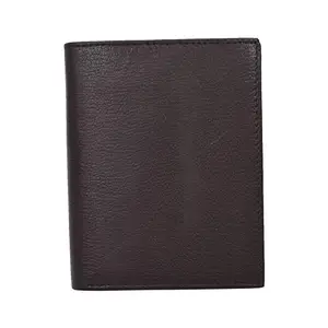 Leatherman Fashion Genuine Leather Dark Brown Color Unisex Notecase Wallet with 12 Card Slots
