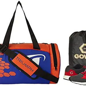 Gowin Nx-2 Grey/Red Size-6 with Triumph Gym Bag Rounder-1 Pro-66 Royal/Orange