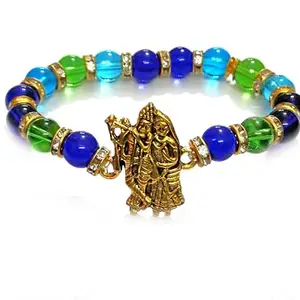 ASTROGHAR Radhey Krishna ji Charm Multi Colour Crystals Protection And Peace Bracelet For Men And Women