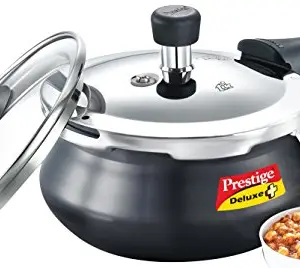 Prestige Deluxe Duo Plus Induction Base Aluminum Outer Lid Pressure Cooker, 1.5 Liters, Black price in India.