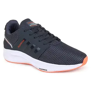 Columbus Men's Stinger Sports Running Shoe- Grey/Orange UK/India-9