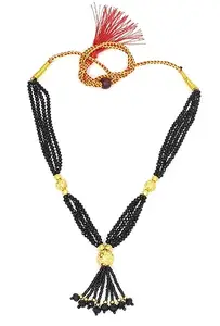 COLOUR OUR DREAMS Ethnic Traditional Maharashtrian black Beads Tanmaniya Marathi mangalsutra Pendant Necklace with Chain For Women.(MAH-mangalsutra no.15)