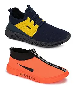 TYING TYING Multicolor (9341-9217) Men's Casual Sports Running Shoes 7 UK (Set of 2 Pair)
