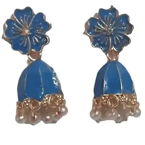 I.A Fashion Women Artificial Pearl Earring | Earrings Women | Jhumka | Latest design earring For Girls (Blue)
