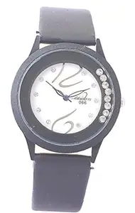 ITHANO Black Women's Wrist Watch with Moving Crystals-ITESIBK01
