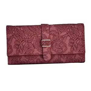 Saugat Traders® Hand Wallet/Clutch for Women, Girls - Genuine Leather - Stylish Wallet - Designer Wallet/Clutch - Premium Wallet - Hand Purse (Maroon)