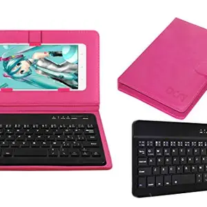 ACM Acm Bluetooth Keyboard Case Compatible with Xiaomi Redmi Note 4X Mobile Flip Cover Stand Study Gaming Pink