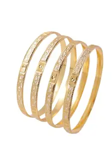 Zeraki Jewels Women's Traditional Gold Plated Pratiksha Bangle (Set of 4)