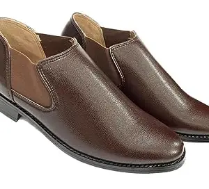 P.L.I. Brown Chelsea Men's Synthetic Leather Shoes, Shoes (Numeric_11)