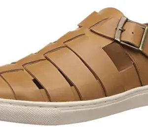 Carlton London Men's Natti Tan Leather Sandals and Floaters - 6 UK/India (40 EU)