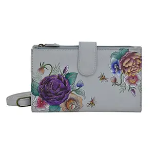 Anuschka Women's Hand-Painted Genuine Leather Mobile Phone Case & Wallet - Floral Charm