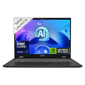 MSI Prestige 16 AI Studio, Intel Core Ultra 7 155H,Build-in AI, 40CM QHD+ Thin and Light (32GB/1TB NVMe SSD/Windows 11 Home/NVIDIA GeForce RTX 4050, GDDR6 6GB/Stellar Grey/1.9Kg), B1VEG-071IN