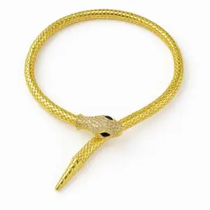 Driara necklace 01 Gold Snake Design Choker Necklace for Women & Girls – Rhinestone Studded Serpent Jewelry