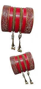 Red and gold bridal bangles fo