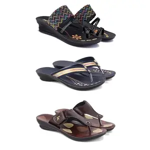 Women's Sandals | Lightweight | Stylish & Easy to Wear For Women's GR-(3-COMBO)-1952-1957-1963-7