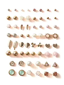 Shining Diva Fashion 30 Pairs Earrings Combo Set Latest Stylish Crystal Pearl Earrings for Women and Girls (14857er)