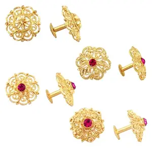 VFJ VIGHNAHARTA FASHION JEWELLERY Vighnaharta Golden Alloy Stud Earrings Combo Set(4 Pair Earrings)[VFJ1095-1096-1097-1098ERG]