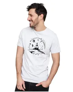 Men's & Women's Regular Fit T-Shirt Just Be Happy - Smile 100% Cotton Unise T-Shirt White|Female2XL(SPAMIN22-White 2XL Men GoalAT,)