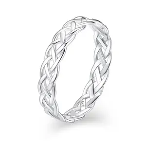 LeCalla 925 Sterling Silver Rings for Women | BIS Hallmarked Celtic Knot Eternity Wedding Band Ring | Celtic Ring Jewelry (Ring Size - Indian-12, US-6 No.)