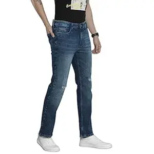 The Indian Garage Co Men Bootcut Solid Mid-Rise Stretchable Jeans