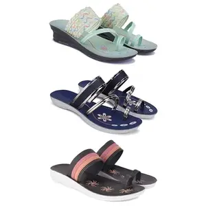 Women's Sandals | Lightweight Wear| Stylish & Easy to Wear For Women'S PCV-SAN-(3-COMBO)-1954-1945-1992-6
