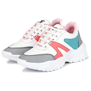 BUCADIA Women's Syenthetic Multicolor Stylish Sport Running Walking Shoes Women and Girls UK-8