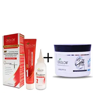 OXYGLOW HERBALS Oxyglow Herbal Combo Hair Spa Cream 500 gram+ Hair Straightener with Neutralising Cream 200ml for all type Hair- Net weight 700 ml | Combo Pack | For all type of hair and skin | for women | for men