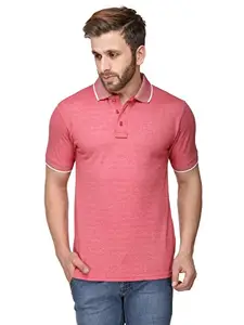 Scott International Men's Organic Cotton Polo T-Shirt (1.1_spk4_XXL_Pink_XX-Large)