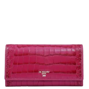 Da Milano Leather Flap Wallet for Women - Purple (0988R)