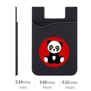 Plan To Gift Set of 3 Cell Phone Card Wallet, Silicone Phone Card Id Cash Wallet with 3M Adhesive Stick-on Red Panda Printed Designer Mobile Wallet for Your Phone & Tablet