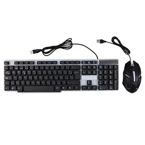 RYAP USB Wired Spanish Keyd Mouse Combo 105 Keys Backlight Keyd Ergonomic Mouse Kit with Suspended Keycaps Plug and Play