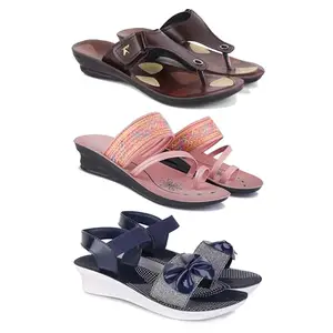 Women's Comfortable Sandal,Casual Lightweight Sandal for Everyday Wear | BTS-(3-COMBO)-1963-1950-1972-7