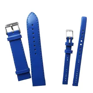Beau Ties vegan leather colorful changable watch strap Design no 15 Color- Blue, Size - 10 mm