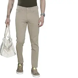 The Indian Garage Co Men Slim Fit Solid Mid-Rise Stretchable Chinos
