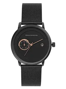French Connection Analog Black Dial Men's Stainless Steel Watch-Fcn00025B