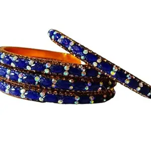 Traditional Bangles Kada for Women & Girls on Traditional & Festive Occasion Set of 4 (Blue, 2.4)