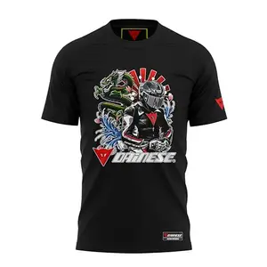 streetsoul moto apparels dainesee Printed Cotton Riding Tshirt (X-Large) Black