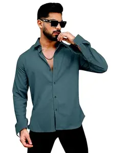 Men's Regular Fit Poly Popcorn Casual Shirt Morpich