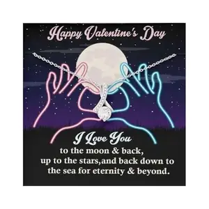 RAKVA 925 Sterling Silver Gift Girlfriend Necklace, Necklace Pendant Cz Gift For Her Valentine Gift I Love You To The Moon And Back!