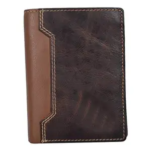 Leatherman Fashion LMN Genuine Leather Brown tan Unisex notecase(7 Card Slots)