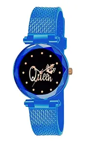 Talgo Alluring Analogue Black Dial Blue Rubber Strap Graceful Stylish Wrist Watch for Women, Pack of 1 - GEN-Queen-BLU-SFR