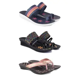 Women's Sandals | Lightweight Wear| Stylish & Easy to Wear For Women'S PCV-SAN-(COMBO-3)-1991-1952-1956-5
