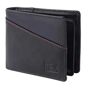 iMEX Men's Black Premium Finish Genuine Leather Wallet